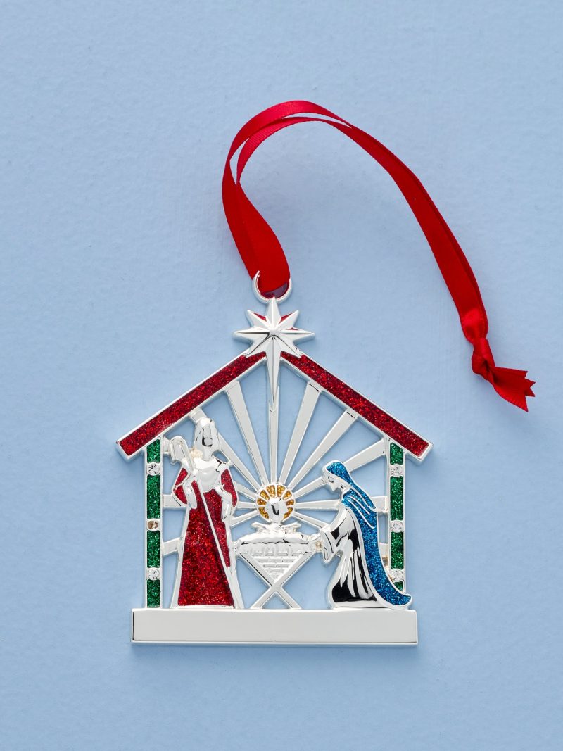 Nativity Charm Silverplate Ornament
